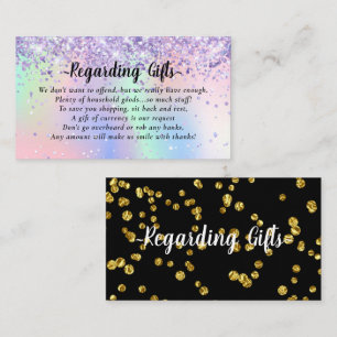 Elegant Honeymoon Fund bridal shower or wedding Enclosure Card