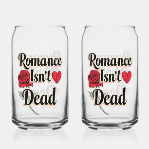 Elegant Hopeless Romantic Quote Can Glass