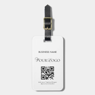 Elegant Horizontal Custom Company Logo QR Code Luggage Tag