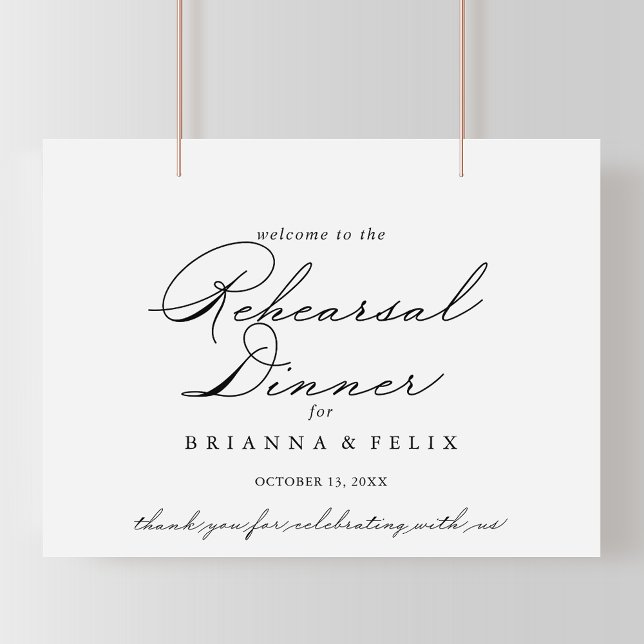 Elegant Horizontal Rehearsal Dinner Welcome Sign (Creator Uploaded)