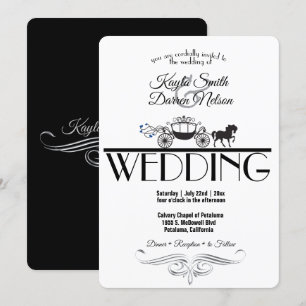 Elegant Horse and Buggy Wedding Invitation