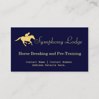 Elegant Horse Blue and Cream Business Cards