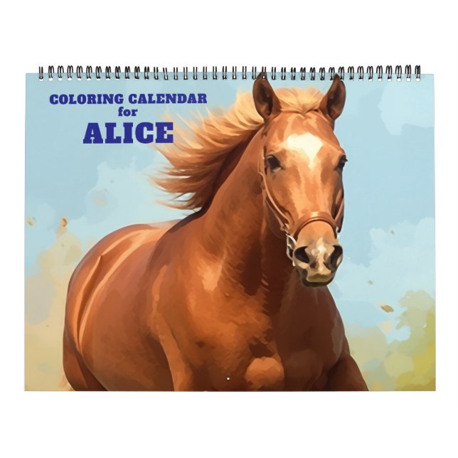 Elegant Horse Coloring Calendar (Cover)
