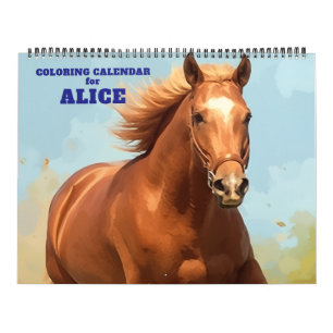 Elegant Horse Coloring Calendar