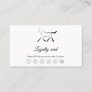 Elegant horse in black colour loyalty card