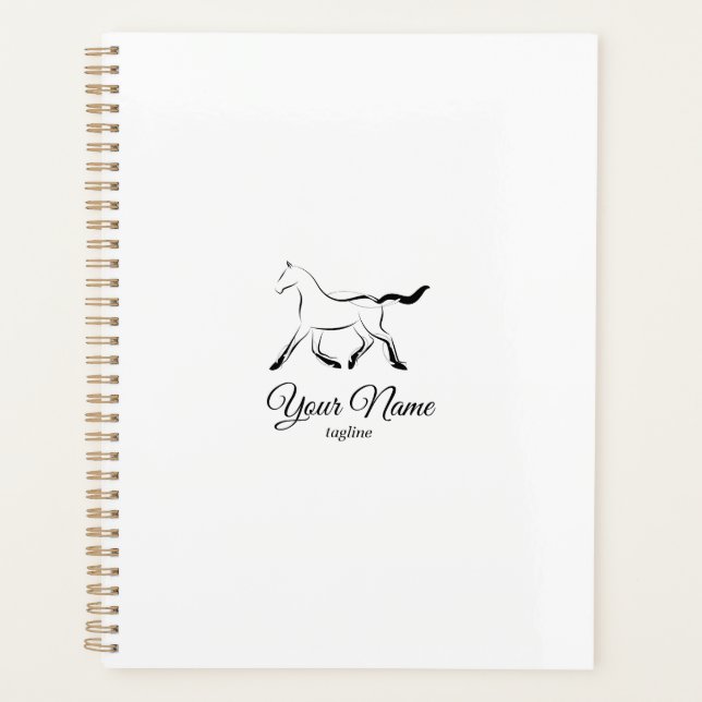 Elegant horse in black colour planner (Front)