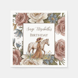 Elegant Horse Lover Birthday  Napkin