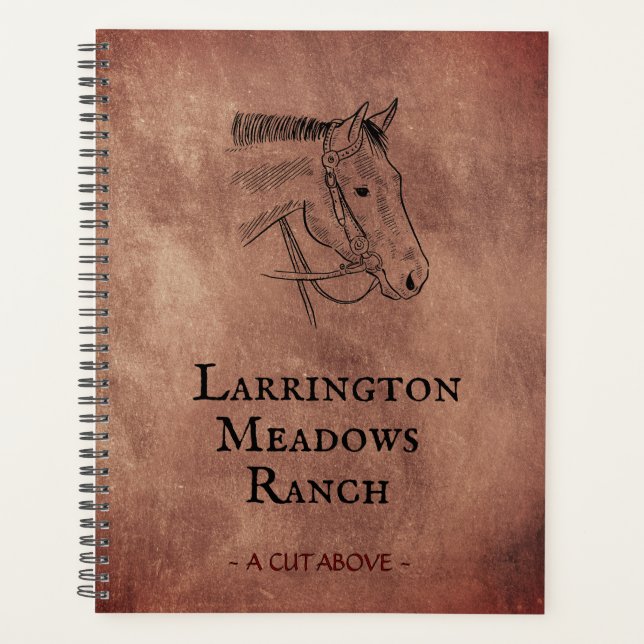 Elegant Horse Ranch Business Personalized Planner (Front)