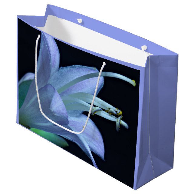 Elegant Hosta Flower, Lilac Blue All-Occasion Large Gift Bag (Front Angled)