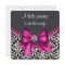 Elegant Hot Pink Black Damask Princess Baby Shower