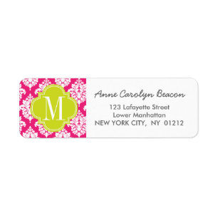 Elegant Hot Pink Damask Personalized