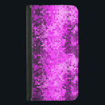 Elegant Hot Pink DiscoBall Glitter & Sparkles Samsung Galaxy S5 Wallet Case<br><div class="desc">Elegant hot pink tones black accent retro disco-ball glitter and sparkles. Available on other products. Fully customizable business card template.</div>