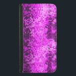 Elegant Hot Pink DiscoBall Glitter & Sparkles Samsung Galaxy S5 Wallet Case<br><div class="desc">Elegant hot pink tones black accent retro disco-ball glitter and sparkles. Available on other products. Fully customizable business card template.</div>