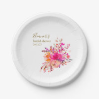 Elegant Hot Pink Floral Bridal Shower Custom Favou