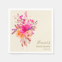 Elegant Hot Pink Floral Bridal Shower Custom