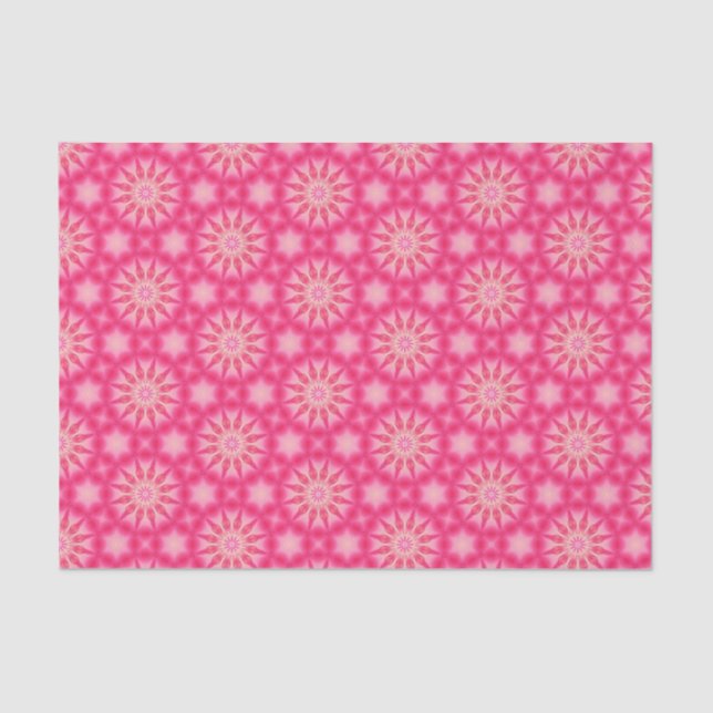 Elegant Hot Pink Geometric Pattern Girly Chic Tissue Paper (Front)