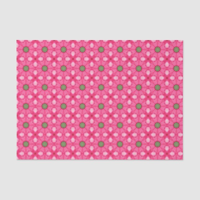 Elegant Hot Pink Geometric Pattern Girly Chic Tissue Paper (Front)