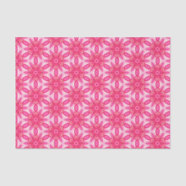 Elegant Hot Pink Geometric Pattern Girly Chic Tissue Paper (Front)