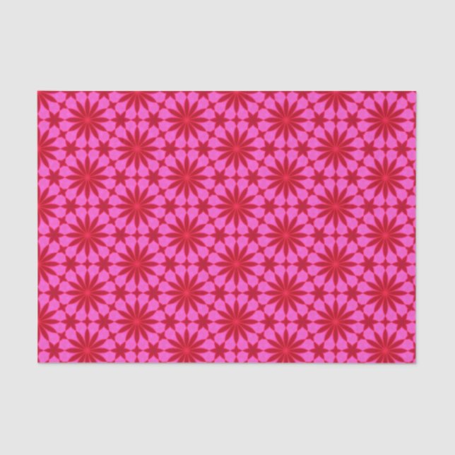 Elegant Hot Pink Geometric Pattern Girly Chic Tissue Paper (Front)