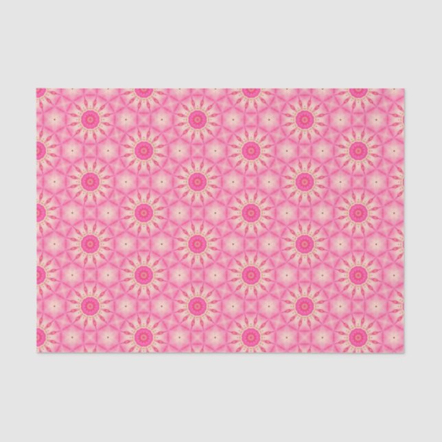 Elegant Hot Pink Geometric Pattern Girly Chic Tissue Paper (Front)