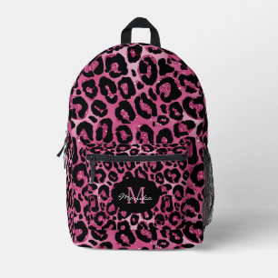 Elegant Hot Pink Glam Leopard Personized Printed Backpack