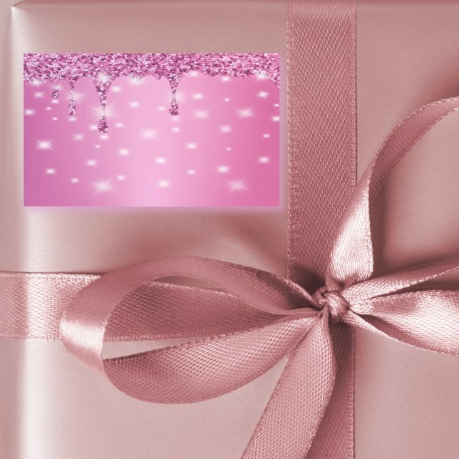 Elegant Hot Pink Glitter Drip Sticker (Hot pink glitter drip bachelorette sticker — perfect for favors, gift bags, or party decor)