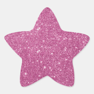 Elegant Hot Pink Glitter Star Sticker