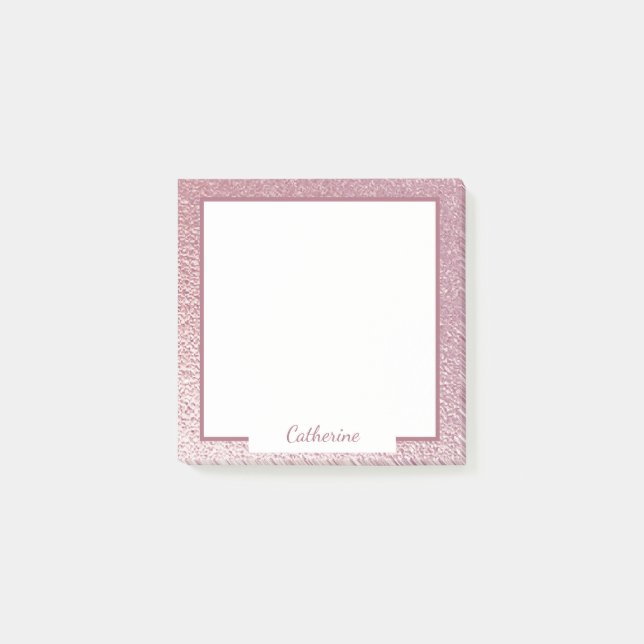 Elegant Hot Pink Lavender Metallic Shine  Post-it Notes (Front)
