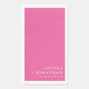 Elegant Hot Pink Trendy Minimal Custom Napkin
