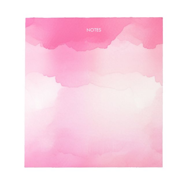 Elegant Hot Pink Watercolor Splash Personalized Notepad (Front)