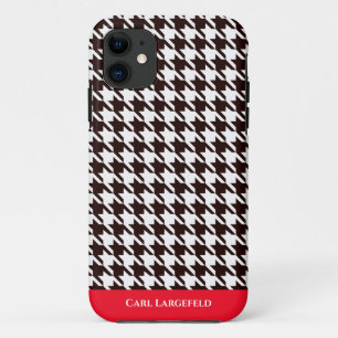 Elegant Houndstooth Pattern [white & custom color] iPhone 11 Case