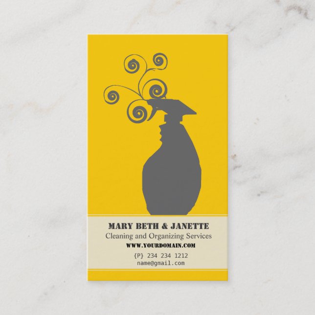 Elegant House Organizing Housekeeping Services Business Card (Front)