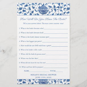 Elegant How Well Do You Know The Bride Shower Game