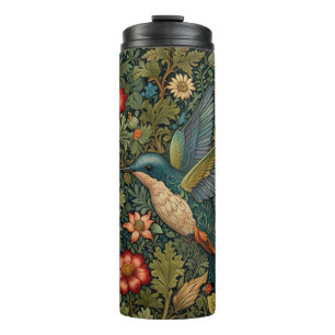 Elegant Hummingbird artwork bohemian floral Thermal Tumbler