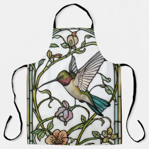 Elegant hummingbird artwork botanical boho chic apron