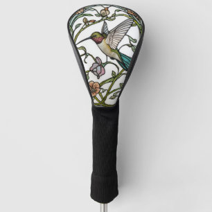 Elegant hummingbird artwork botanical boho chic golf head cover