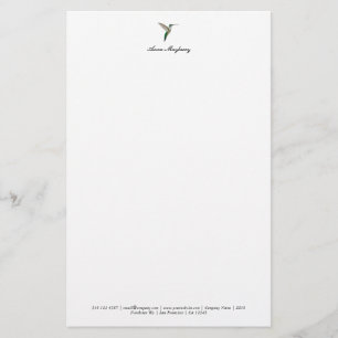 Elegant Hummingbird  Letterhead
