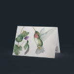 Elegant Hummingbird Watercolor Blank Greeting Card<br><div class="desc">Be inspired by an elegant hummingbird design on an all greeting card. Created from my original waterpainting,  the lovely old image will brighten the day for birdwatchers,  gardeners or nature lovers!</div>