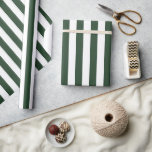 Elegant Hunter Green and White Striped Pattern Wrapping Paper<br><div class="desc">Simple green stripes wrapping paper - perfect for weddings,  bridal showers,  mens birthdays and Christmas.</div>