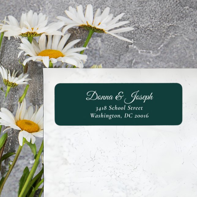Elegant Hunter Green Custom Wedding Adresse de ret (Créateur téléchargé)