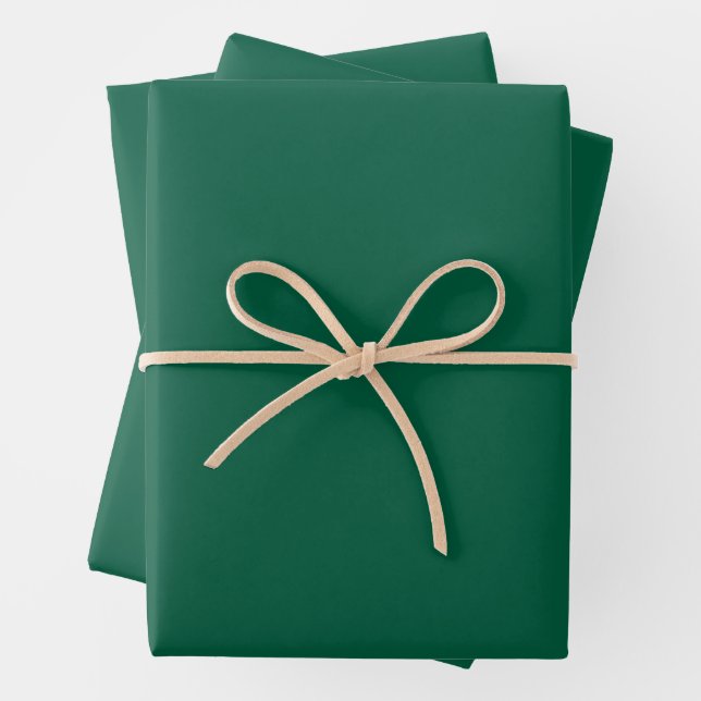 Elegant Hunter Green Solid Colour  Wrapping Paper Sheet (In situ)