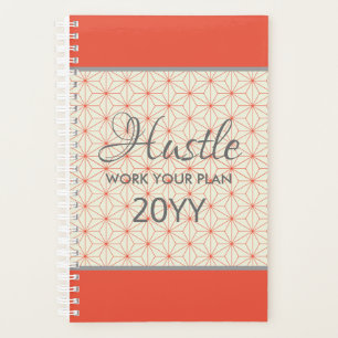 Elegant Hustle 2019 Orange Taupe Personalized Planner