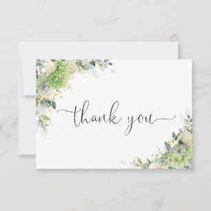 Elegant Hydrange Bridal Shower Flat Thank You Card
