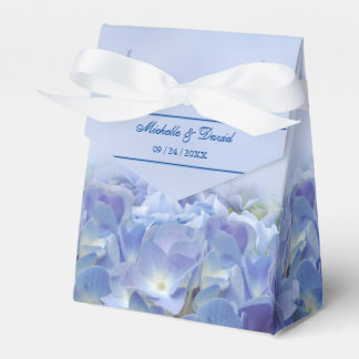Elegant Hydrangea Blue Florals Wedding Favour Box