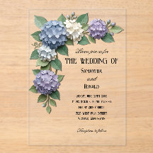 Elegant Hydrangea Floral Corner Acrylic Wedding