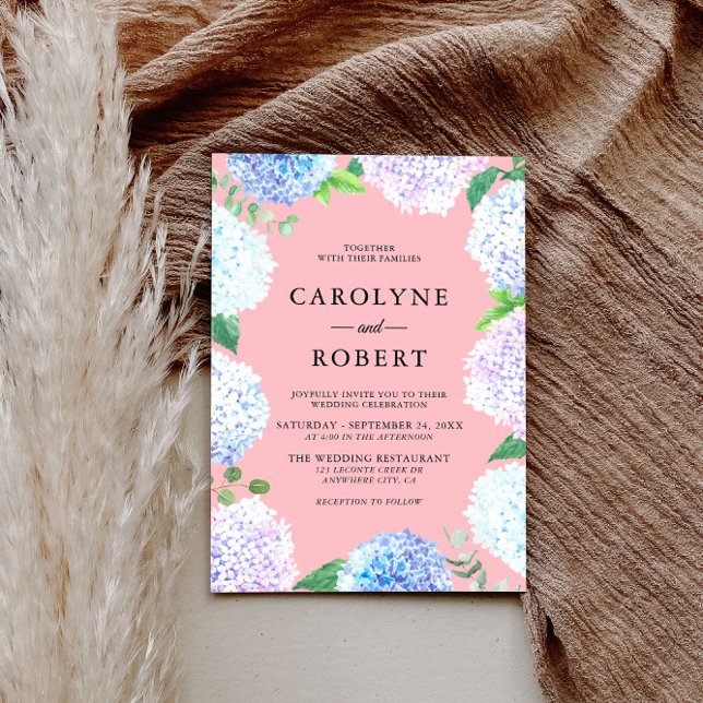 Elegant Hydrangea Floral Wedding Invitation (Creator Uploaded)