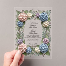 Elegant Hydrangea Flowers Acrylic Wedding