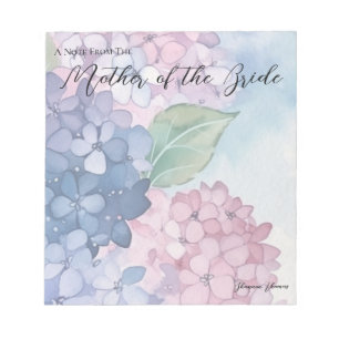 Elegant Hydrangea Mother Of The Bride Notepad
