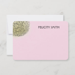 Elegant Hydrangea Personalized Stationery Pink Card
