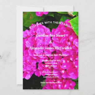 Elegant Hydrangea Pink Floral Photography Wedding  Invitation